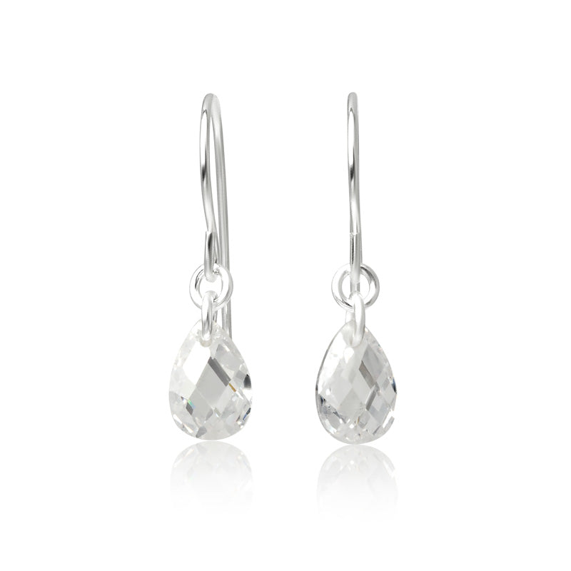 Silver And Zircon Earrings