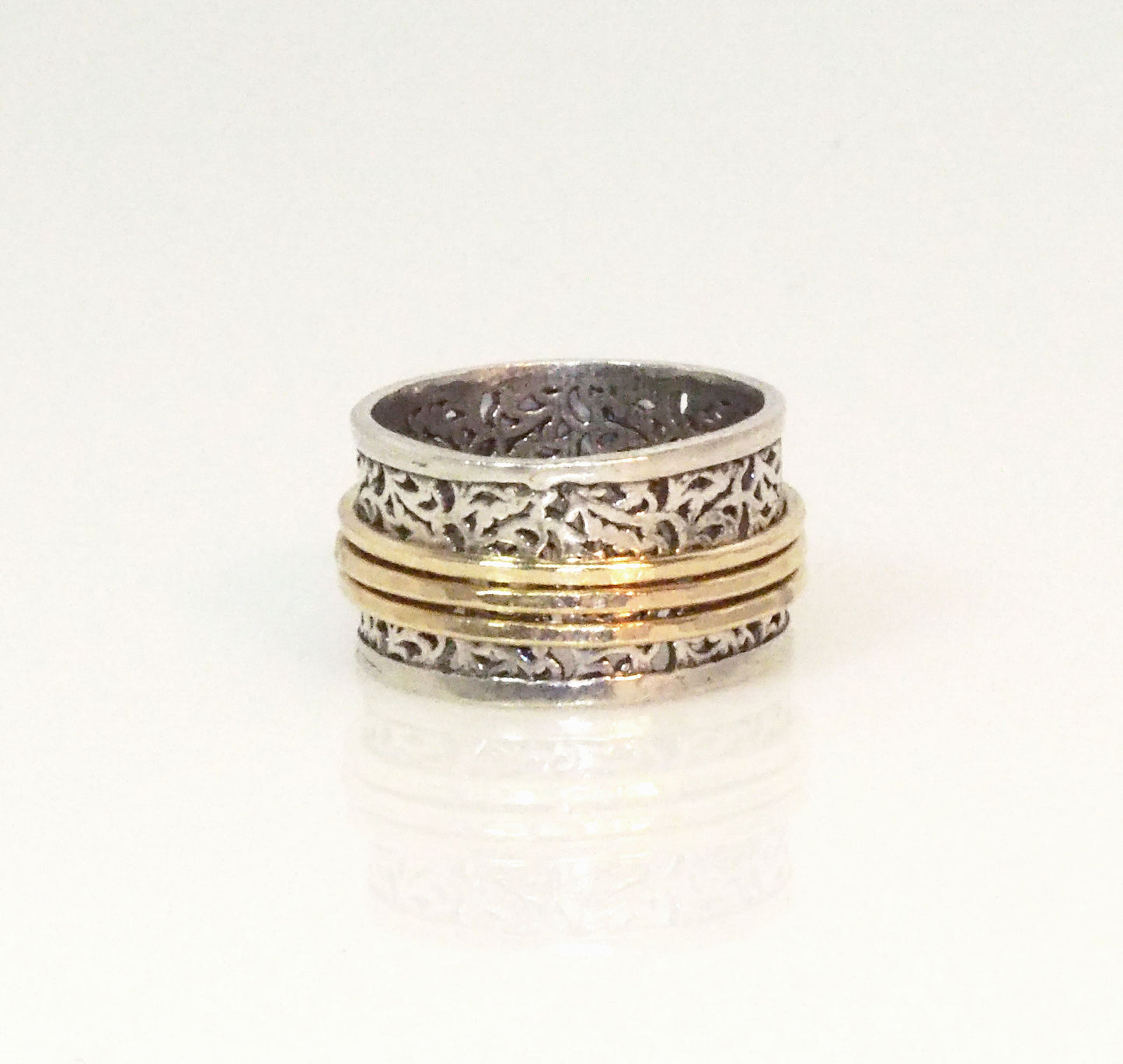 Silver And Gold Filled Spinning Ring