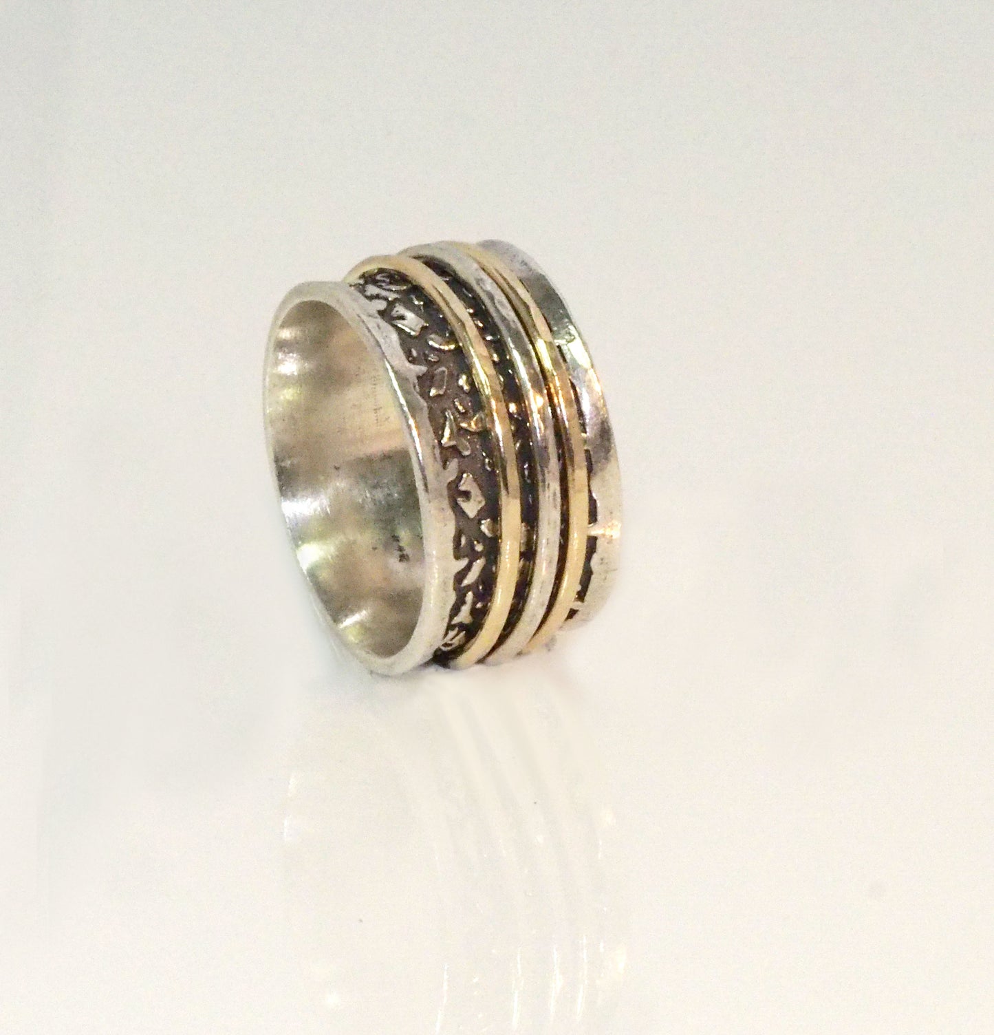 Silver And Gold Filled Spinning Ring