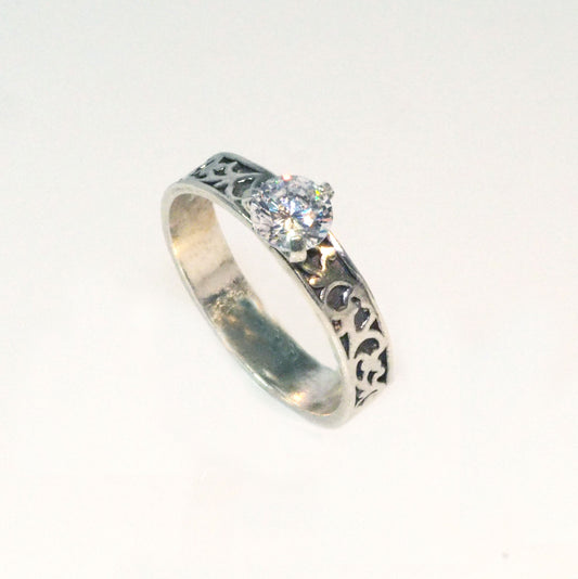 Silver Ring with Zircon