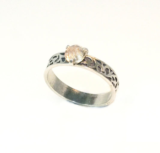 Silver Ring with Morganite