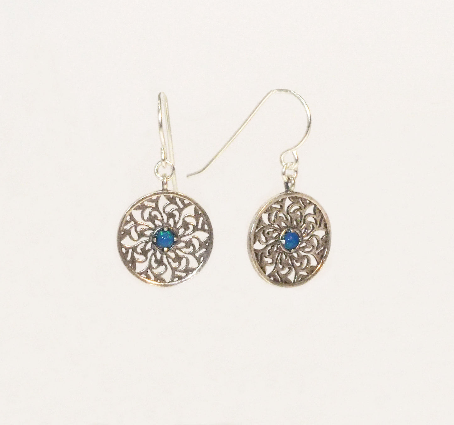 Silver Earrings with Opal