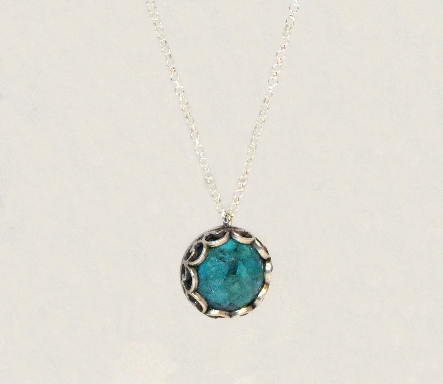 Silver Necklace with Turquoise