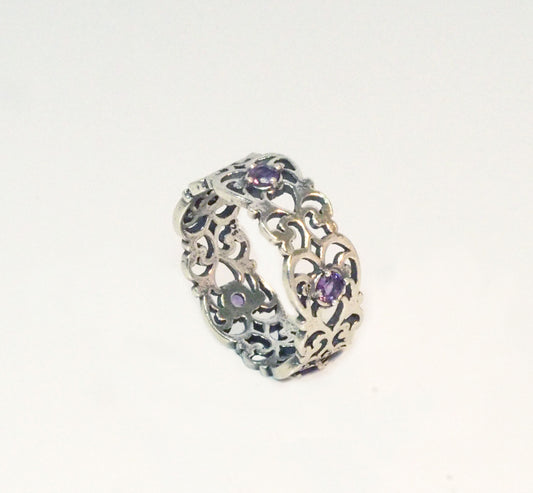 Silver Ring with Amethyst