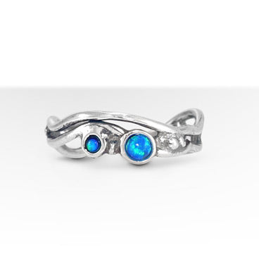 Stackable Silver Ring with Opal