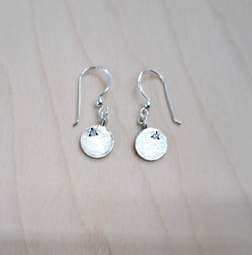 SILVER EARRINGS, CZ 2.0MM