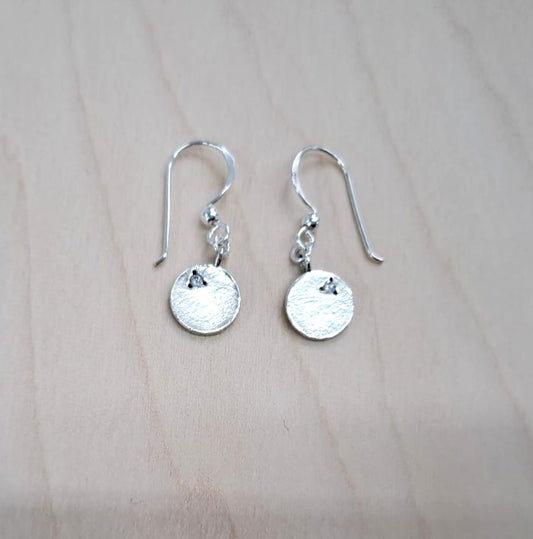 SILVER EARRINGS, CZ 2.0MM