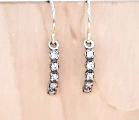 SILVER EARRINGS, CZ 2.0MM