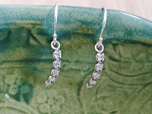 SILVER EARRINGS, CZ 2.0MM