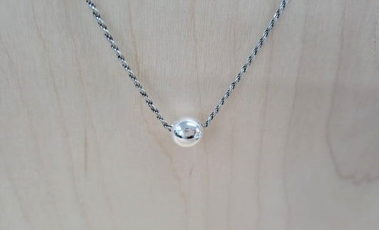 SILVER ROPE CHAIN, 8MM SILVER BALL