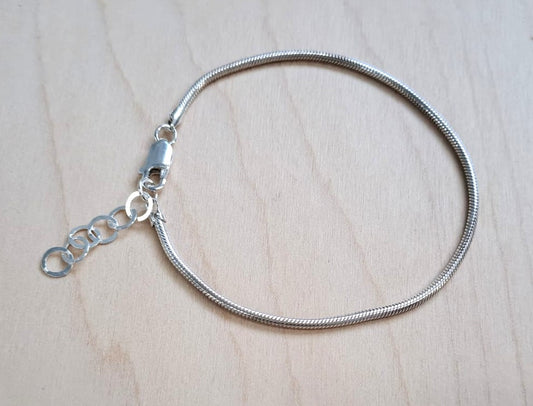 SILVER BRACELET, HEAVY SNAKE (2MM) CHAIN