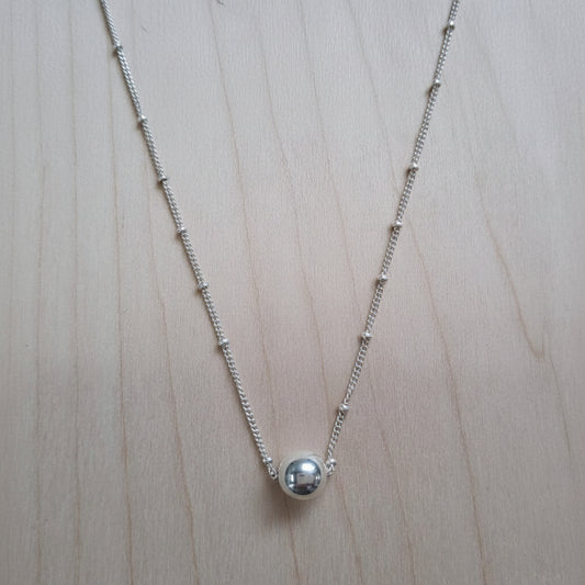 SILVER BEADED CHAIN, 8MM SILVER BALL