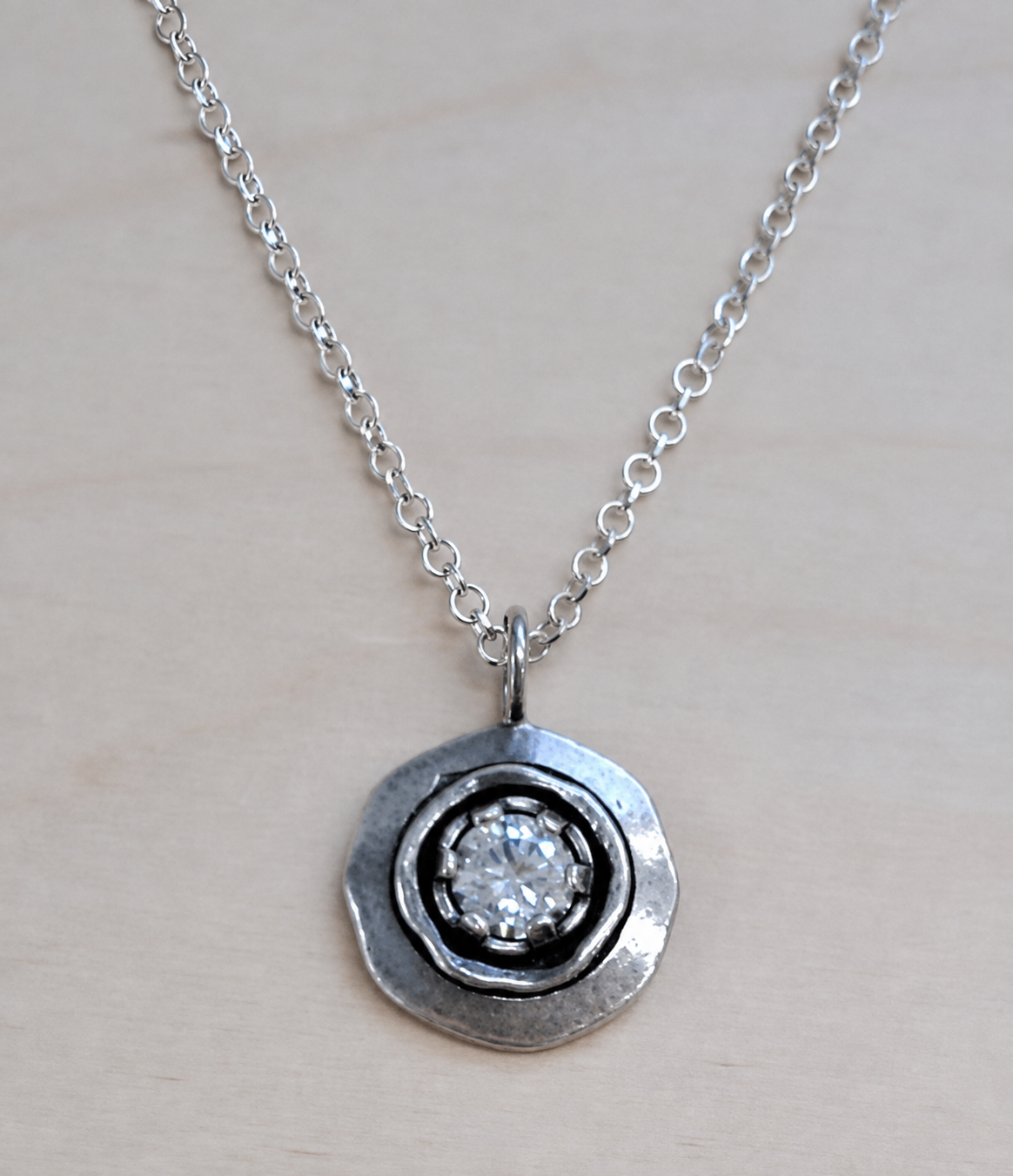 Silver necklace, royal pendant