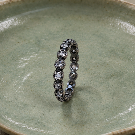 Magic silver and cz ring