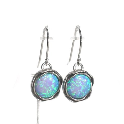 Silver Earrings with Opal