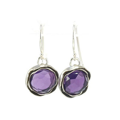 Silver Earrings with Syn. Amethyst