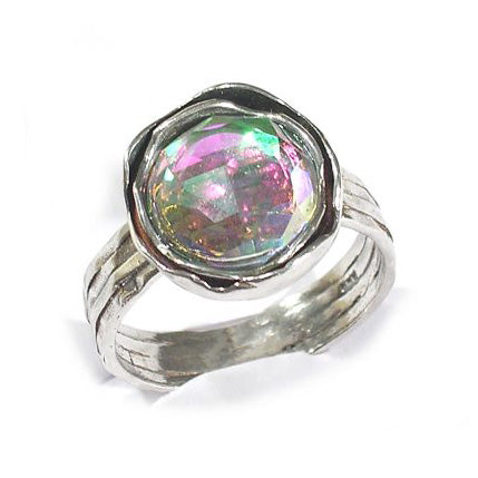 Silver Ring with Rainbowquartz