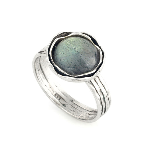 Silver Ring With Labradorite