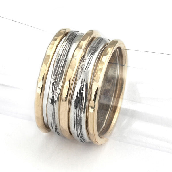 Silver And Gold filled Stack Ring