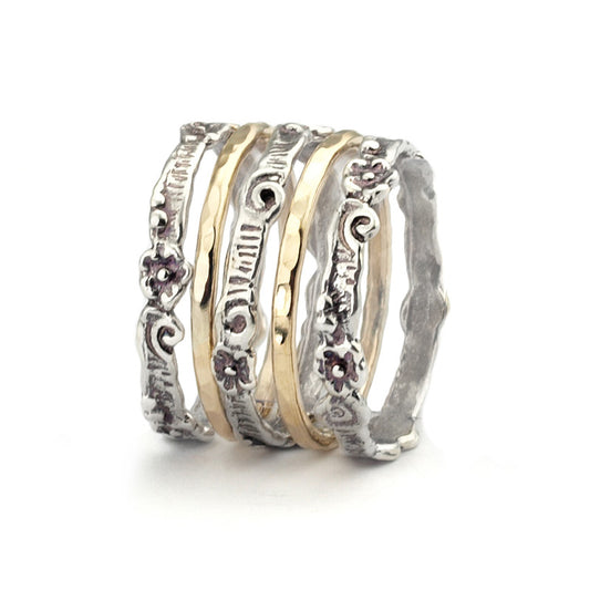 Silver And Gold filled Stack Ring