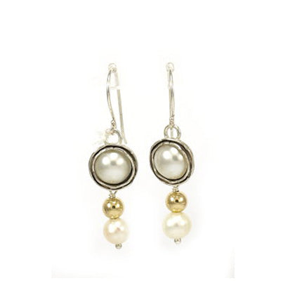 Silver Earrings with Pearls