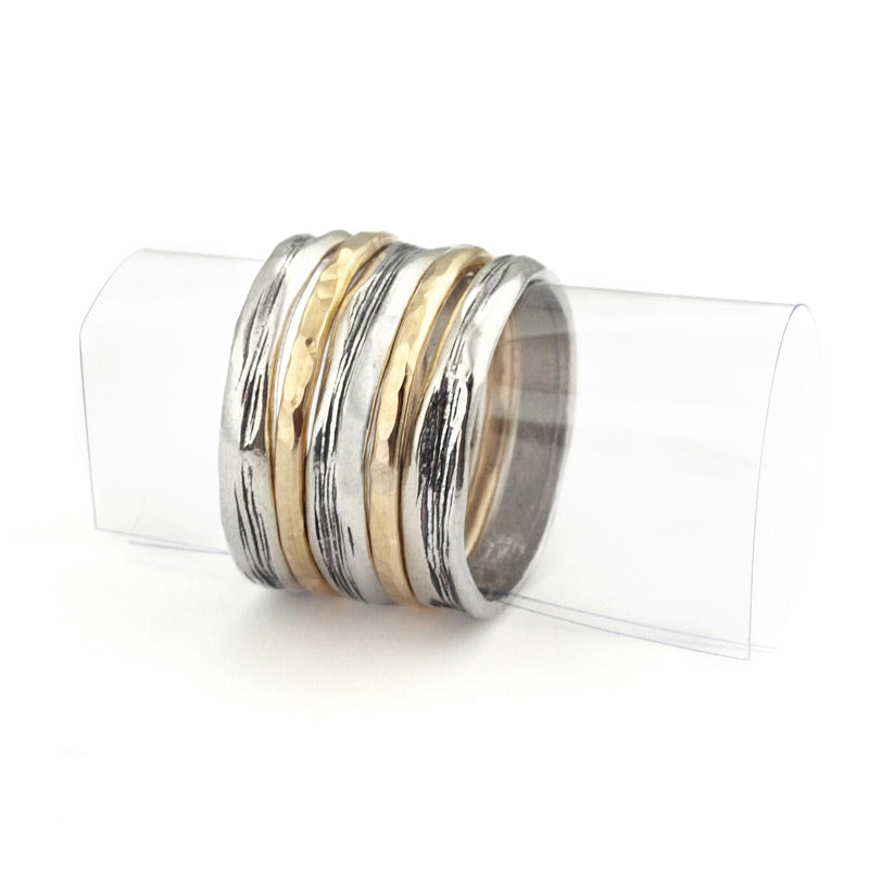 Silver And Gold filled Stack Ring