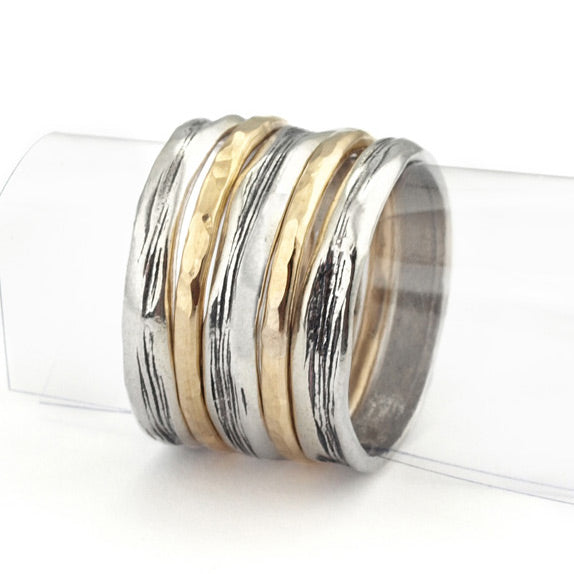 Silver And Gold filled Stack Ring