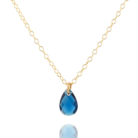 Gold filled necklace with blue Zircon