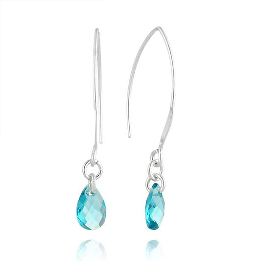 Silver Earrings with Syn. Blue Topaz